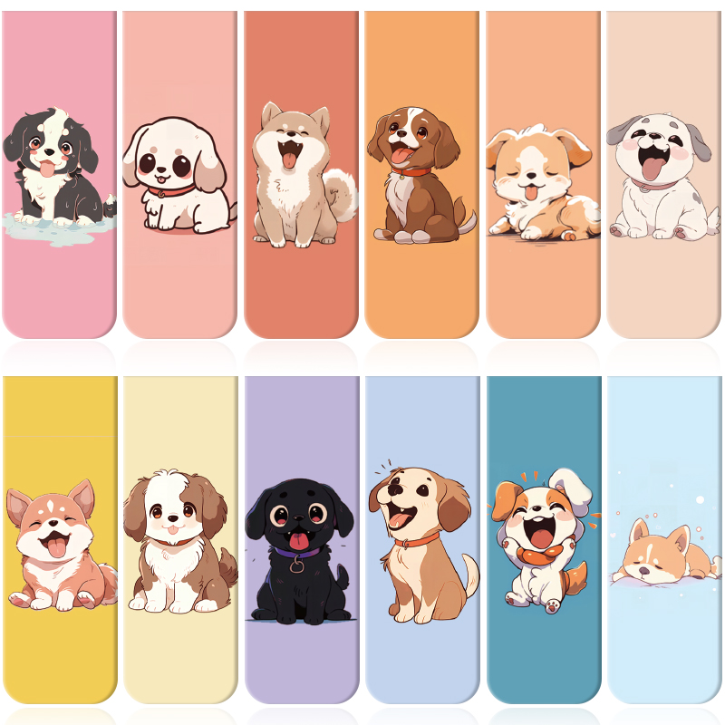 Bookmark Magnetic Clip - 12 marcadores magnéticos de cachorrinho de