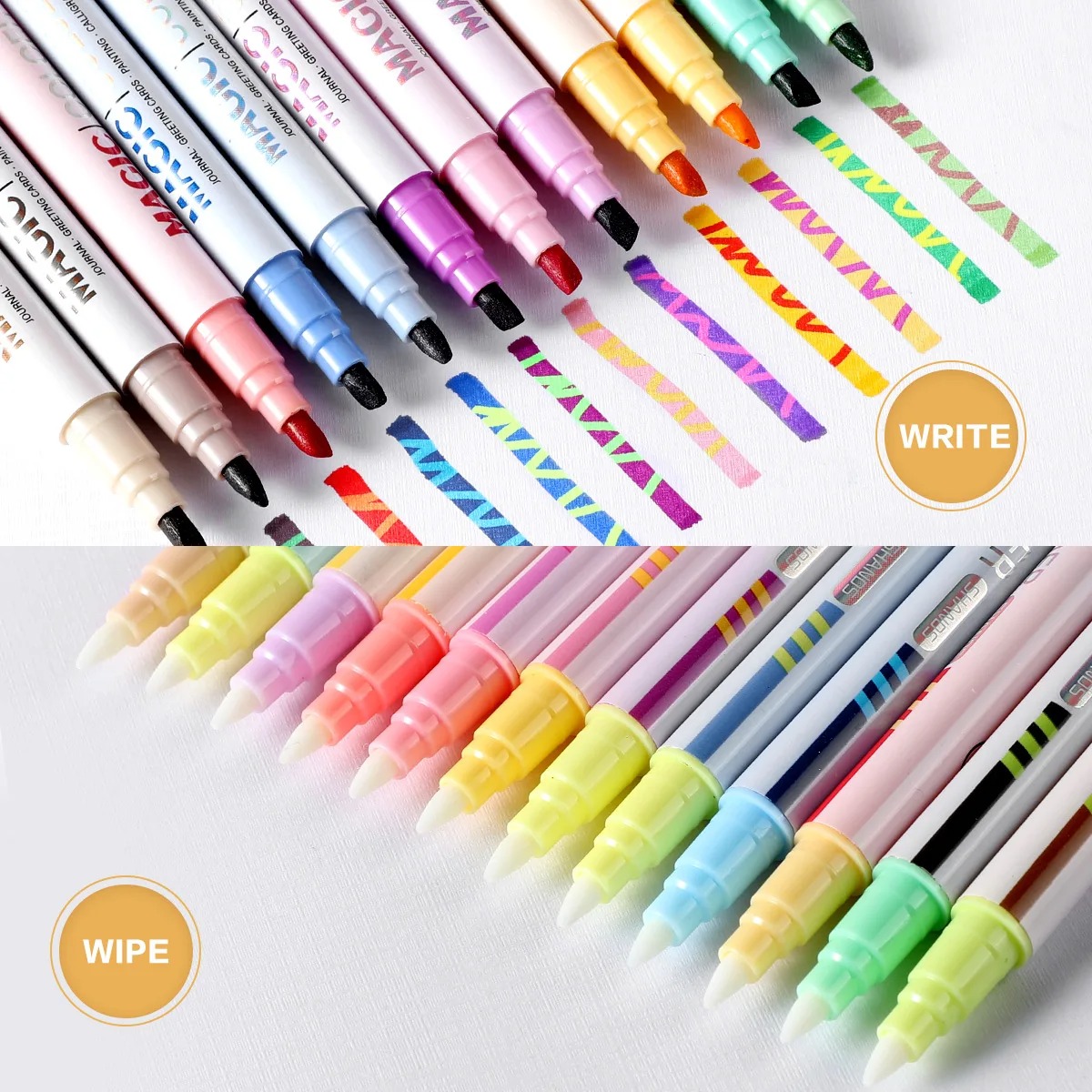 Highlighter Set Pastel - Conjunto de 12 Canetas Marcadoras Mágicas