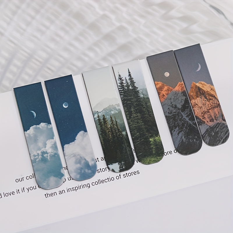 Bookmark Magnetic Clip - Marcadores magnéticos com tema de paisagem,