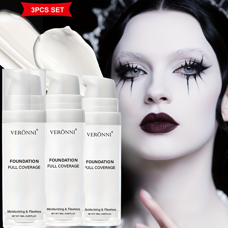 Correction Fluid White - Maquiagem de base líquida branca fosca,